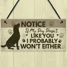 RED OCEAN FUNNY Dog Sign For Home Hanging Wall Plaque Funny Pet Sign For Dog Friendship Gift Home Decor Keepsake