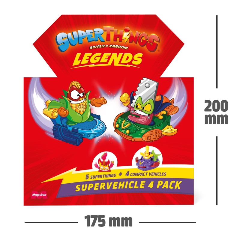 SUPERTHINGS LEGENDS - Super Vehicles 4 Pack. Assorted pack of