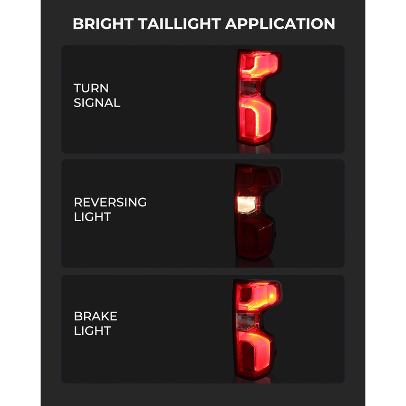 Chee Lyee LED Tail Lights Compatible with 2019-2025 Chevy Silverado