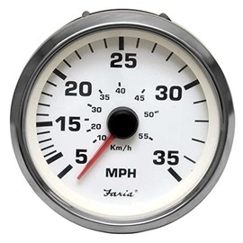 Faria Boat Speedometer Gauge SE9837A | Euro SS White 3 1/4 Inch