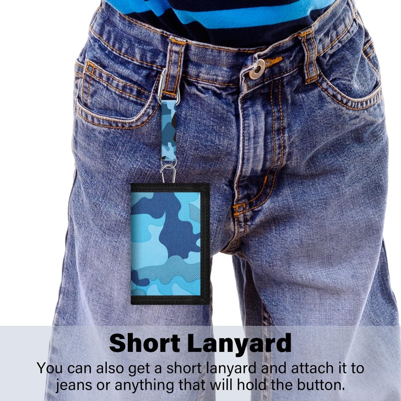 SUNDEE Kids Wallet with Lanyard for Boys and Girls, Tri-Fold