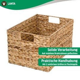 Vivanno Lanta Wicker Basket / Cupboard Basket Water Hyacinth Natural