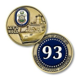 NAVY USS SOMERSET LPD-25 IN HONOR OF FLIGHT 93 LET'S ROLL 1.75"  CHALLENGE COIN