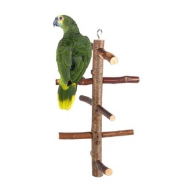Parrot Birds Perches Paw Grinding Toy Cage Stand Toy Hanging Wooden Activity Branches Climbing Stairs For Budgies Canaries Cockatiels Cockatoo Parakeet