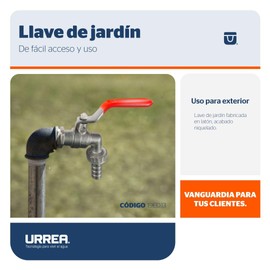 URREA 19ED.13 Llave de Esfera para Jardín, Latón