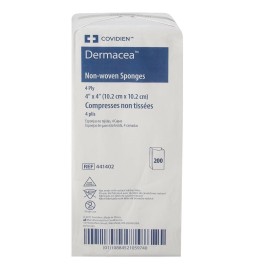 COVIDIEN 200 Dermacea Coviden 441402 4-Ply Non-woven Gauze Sponge, NonSterile, 4 x 4"