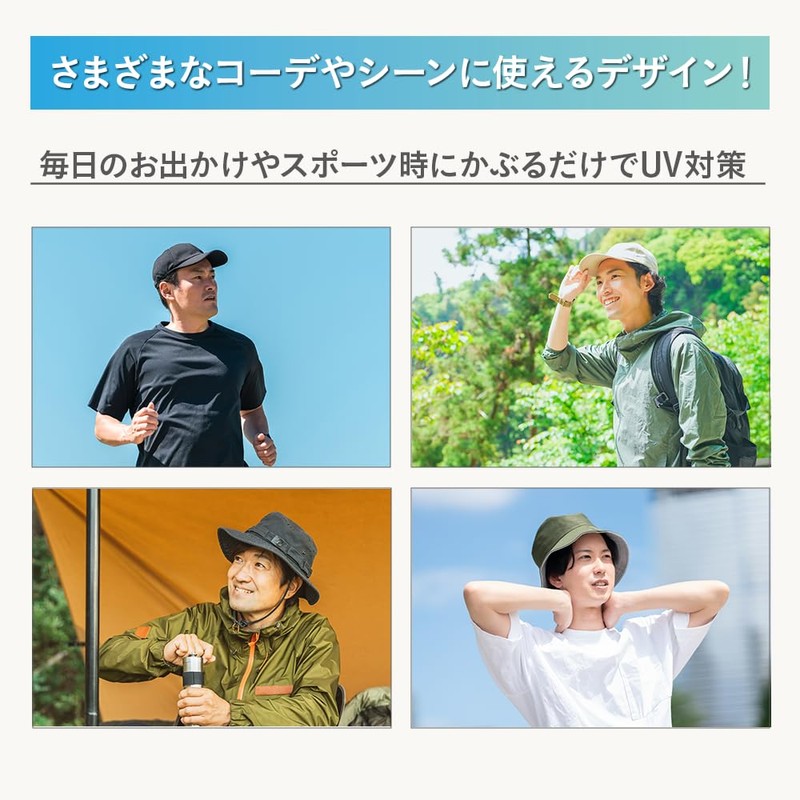 [ベイシア] 帽子 キャップ メンズ 遮熱 日焼け防止 ヒヤレスト シートワーク グレー Free