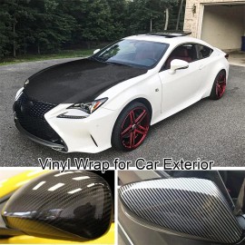 QUAYUB 7D Carbon Fiber Vinyl Wrap Roll Car Moto DIY Interior Exterior Black 12x60" 1pcs
