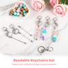 Homaisson 108 Pcs Beadable Keychains Set, Includes 12 Metal Keychain