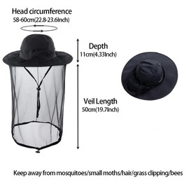 HunterBee Mosquito Net Hat Bee Net Beekeeping Veil Beekeeper Hat with Net Suitable for Gardeners Yard Work Beekeepers Fishing