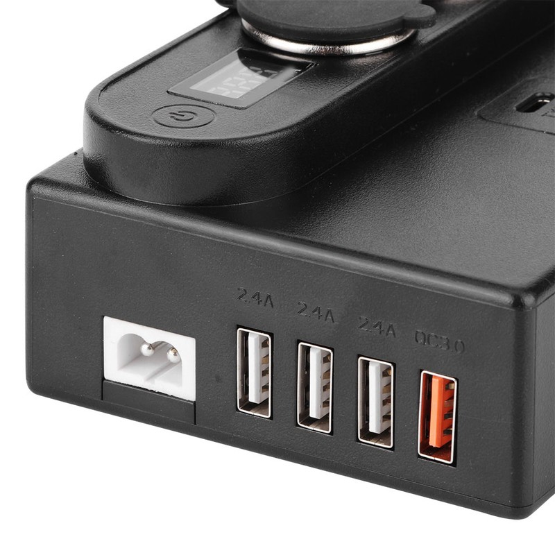 200W Car Inverter 12-24V to 7USB Fast Charger Voltage Power