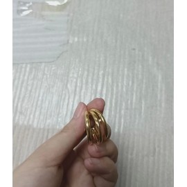 PRIIN 14K Gold Three Layer C shaped Earring