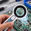 60X LED Magnifying Glass with UV Light, USB-C Rechargeable Handheld