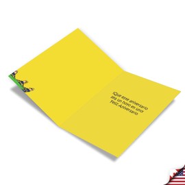 NobleWorks Humorous Spanish Anniversary Paper Card with 5 x 7 Inch Envelope (1 Card) Couple, Husband, Wife, Parents Anniversary Congratulations Incendio de Palos de Golf C5391ANG-SL