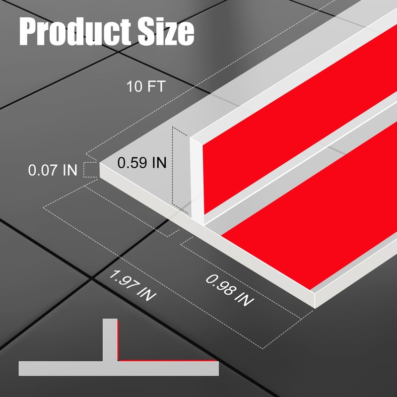 ToLanbbt T-Shaped Door Draft Stopper 1.97 in x 10 FT