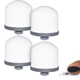 YKMGON Replacement Ceramic Dome Water Filter with Coconut Shell Activated Carbon， 0.2 to 0.5 micron for Countertop Water Filter System 4PACK
