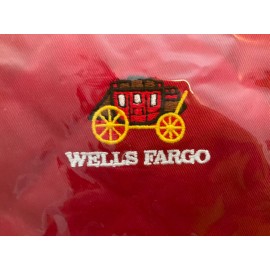 Wells Fargo 2 WELLS FARGO Bank Red Potholders with Embroidered Stagecoach - Brand New
