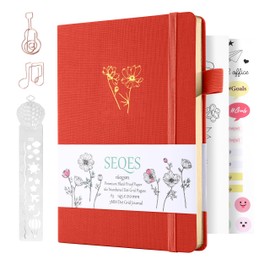 SeQeS Dotted Journal - A5 Dot Grid Notebook with pages number,160gsm Bleedproof Paper,Silver Edge,Bullet Journals, and journaling-