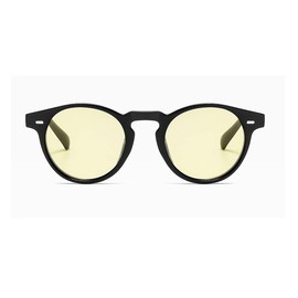 TECH-LINE-DIRECT FASHION ACCESSORIES Round Retro Sunglasses for Men Women Classic Vintage Sun Glasses Unisex with UV protection (Black Frame + Yellow Lens)