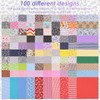 100 Pcs Patchwork Squares, Quilting Fabric, Sewing Scraps, Craft Bundles