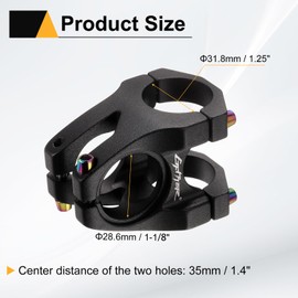 sourcing map 31.8mm Bike Stem 35mm Aluminum Alloy Bicycle Handlebar Stem for Mountain Road Bikes BMX MTB Cycling, Black