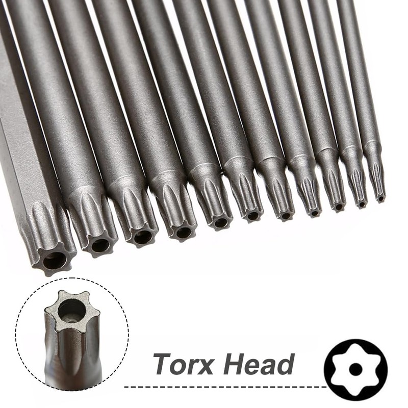 Saipe 11pcs 200mm Extra Long Torx Screwdriver Bit Set, Magnetic