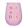 Creative Brands Slant CollectionsStemless Wine Glass, 20-Ounce, Nap All Day