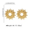 RELOVET Sunburst Earrings Studs Golden Tone Metal Petals Circle Large