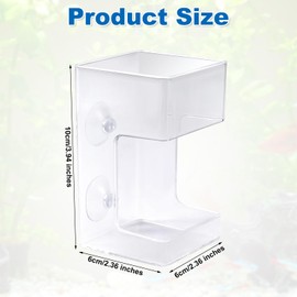 Gosknor Fischfutter Automat, 10x6cm Fischfutterspender Schwimmend & Sinkend Futterautomat Aquarium Halter Spender mit Saugnäpfen für die Fütterung von Schildkröten Garnelen (Quadratisch)