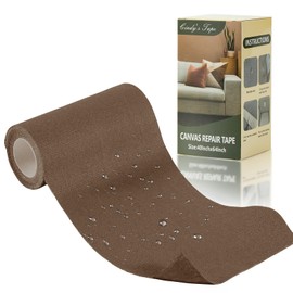 Canvas Repair Tape, 4×63 Inches Brown Waterproof Self-Adhesive Patch for Outdoor Gear, Durable and Weatherproof Fabric Tape for Boat Covers, Tents,Couch,Sofas, Sun Shades, Awnings, and Lounge Chairs