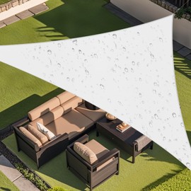 Amagenix Waterproof Sun Shade Sail 5'X6'X7.8' Cream Shade Canopy Curved Edge 678% UV Blocking Awning Shelter for Outdoor Patio Backyard Garden Activities,Customized