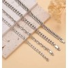8Pcs Chain Bracelet Stainless Steel Curb Width Rope Figaro Cuban