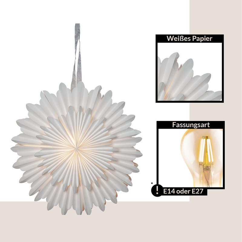 EGLO Christmas Star for Indoor Use Paper Hanging Decoration Star