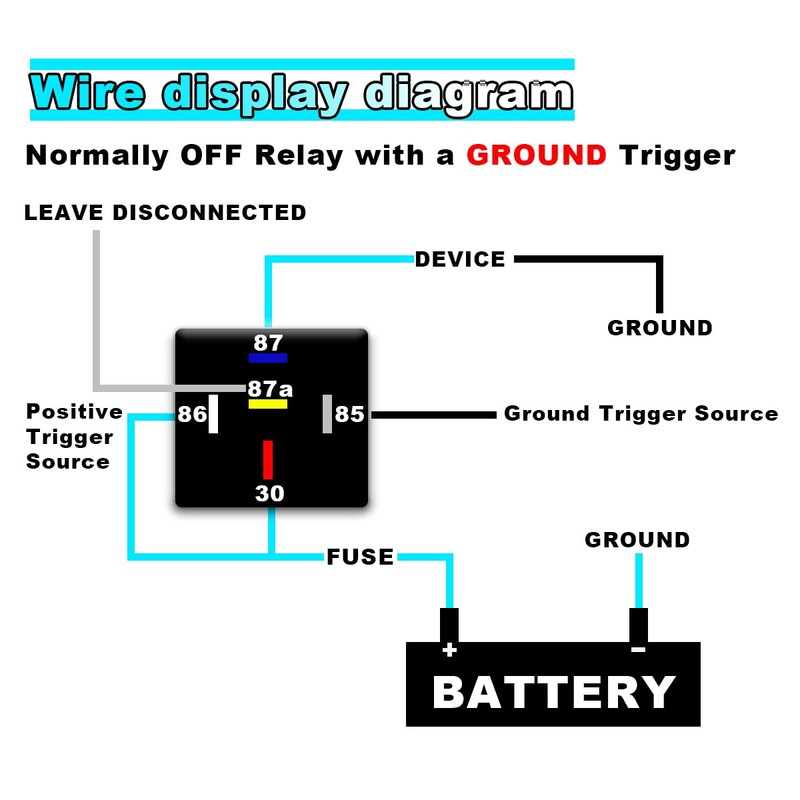 80AMP 5-Pin SPDT Waterproof Relay with Socket Harness Kit, 12