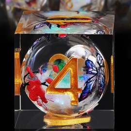 EZUO Butterfly and Plum Blossom Liquid Core DND Dice Set for Role Playing Gaming with Box, 7pcs Sharp Edged Polyhedral Resin DND Dice Set with Beauty Since, D% D20 D12 D10 D8 D6 D4 Dice(White)