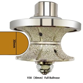 VANEPIC V30 Diamond Full Bullnose Profile Wheel Diamond Hand Profiler Router Bit Wheel Vacuum Brazed with 5/8-11 Thread for Grinder Polisher Granite Marble Concrete and Countertop Edge Shaping