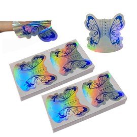 VNC 200 Pcs Nail Form Guide Acrylic Tip Extension Forms Laser Blue Color Sticker Rroll Manicure Tool for Acrylic UV Gel Nail Art Tips Butterfly Shape Long Nail Extension Bluider Forms