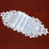 Simhomsen Embroidered Silver Grey Snowflakes Table Runner for Christmas Holidays