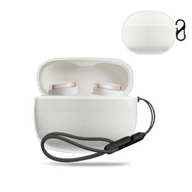 for Bowers & Wilkins Pi8 Wireless Earbuds Case Cover, NOUKAJU TPU Protective Cover(with Carabiner + Lanyard) Drop-Proof, Scratch-Proof,Reserved Charging Port,Case for B&W Pi8(Clear)