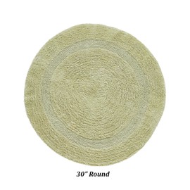 Better Trends Round Bathroom Rug Sage Reversible Super Soft, Luxury Cotton Rug Water Absorbent Machine Washable Bathmat for Decor Tub and Shower, Bathroom Floor, Door 30" Diameter Lux Collection