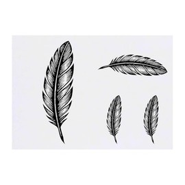 Azeeda 4 x 'Feder' Temporäre Tattoos - Wasserfest, Hautfreundlich & Ungiftig · Transfers in Verschiedenen Größen (TO00085924)