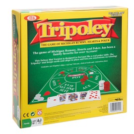 Tripoley Deluxe Board Game, Family Favorite Game, Combination of Michigan Rummy, Hearts and Poker, Perfect for Family Game Night, For Ages 8 and up