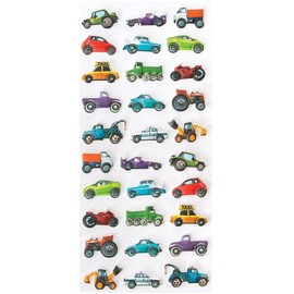 Playhouse Soft Puffy 30-Piece Sticker Sheet for Crafts, Trading & Collecting - Things That Go