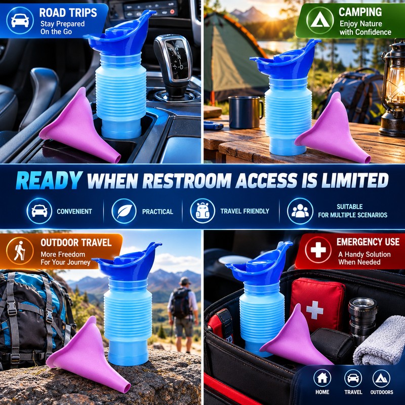 Portable Travel Urinal for Emergency Use – Shrinkable Reusable Urine