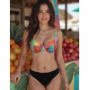 VIVISENCE Bikini Top Padded with Underwire Click Closure Tropical Pattern
