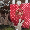 Logbuch-Verlag 4 Frohe Ostern Geschenkanhänger aus Holz - Osteranhänger mit