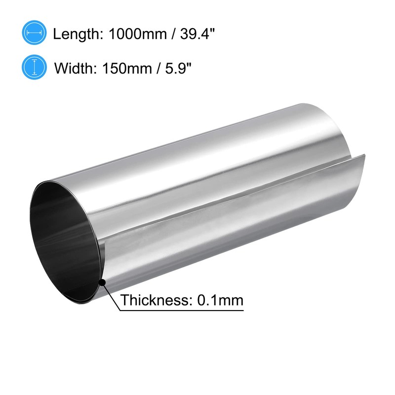 sourcing map 0.1x150x1000mm 304 Stainless Steel Roll Sheet Fine Plate