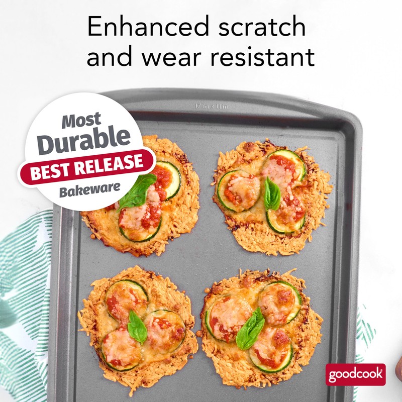GoodCook Everyday Nonstick Steel Baking Sheet, 17" x 11", Gray,
