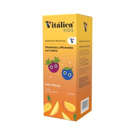 Bomuca - Vitalica Kids 250ML, Suplemento Alimenticio, Vitamina A, Vitamina B1, Calcio, Contribuye al Sano Crecimiento