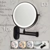 7–8 Inch Wall-Mounted LED Makeup Mirror, 1X/3X–10X, Battery & USB
